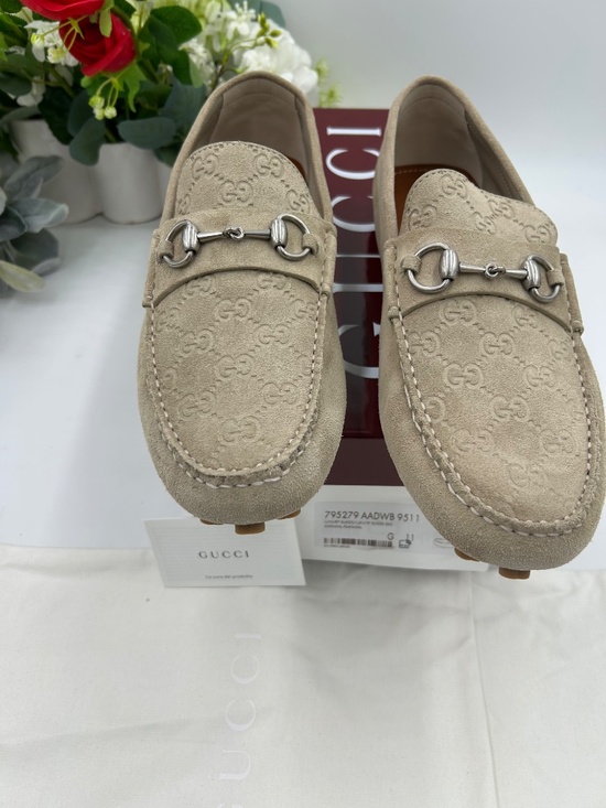 *************Men’s Gucci GG suede Driver loafers. Size 11.(fits 12 US.)